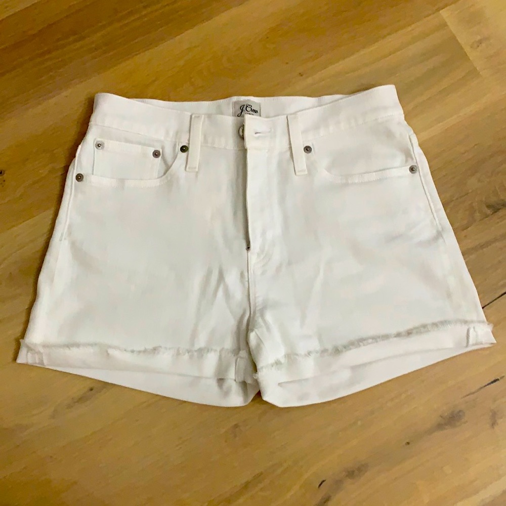 Jcrew white denim shorts